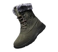 Mens Snow Boots Wide, Ankle Boot for Men, Winter Boots Warm Lined Walking Boot Lace Up Work Shoes Non-Slip Soles Hiking Shoe Breathable Combat Shoes for Winter Snow Season