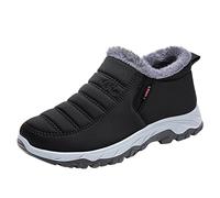 Men's Snow Boots Winter Warm Non Slip Flat Bottom Fashion Comfortable Durable Outdoor Hiking Boots for Cold Weather (Black, 5.5)