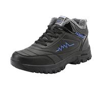 Men's Snow Shoes Warm Lined with Laces - Comfortable Winter Shoes Thick Thermal Shoes - Fluffy Plush Ankle Boots Leisure Boots Lace-Up Boots Non-Slip Outdoor Low Boots, c, 9.5 UK