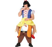 Mens Snow White Dwarf Carry Me Piggyback Costume Stag Hen Fancy Dress