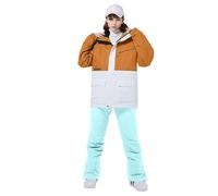 Men's Snowboard Trousers, Set Man Winter Hood, 2025 New Chic Ski Set Jacket With Zipper And Pocket Coat Winter Warm Pants Solid Color Outdoor Jacket Unisex Hoodie, AD, XXL