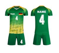 Men's Soccer Jersey Set, Custom Name Number Team Name and Logo Football Uniforms Training Suits, Breathable Quick-Dry Uniform Kit with Shorts, for Team Sports and Training