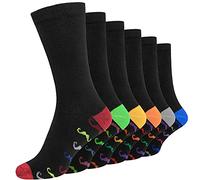 Mens Socks (12 Pack) Cotton Rich, Comfortable, Breathable, Designer Mens Socks One size UK 6-11, Moustache Design