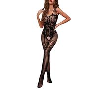 Mens Socks 9 Nylon Sexy Lingerie For Women Full Body Stocking Open Crotch Bodysuit Full Body Fishnet Stockings Vintage Wool Socks Women (Black-6, One Size)