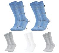 Mens Socks, Diabetic Socks for Men Stretchy 5 Pack Soft Top Socks for Men Gentle Grip Calf Length Non Elastic Loose Socks for Swollen Legs Size 8-12 (Multicolour, 8-12 UK)