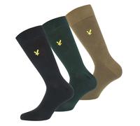 Men's Socks Lyle And Scott Angus 3 Pack Crew Length in Black and Green