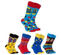 Mens Socks Pack of 5 Crew Socks for Men Teenagers Soft Breathable Work Sports Casual Size 7-11 Funny Dad Gifts for Men (Multi Dad)