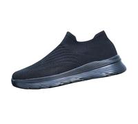 Men's Socks, Running Shoes, Walking Mesh Trainers, Camp Shoes, Plain Non-Slip Platform Slip-On, Lightweight, Breathable, Casual Walking Shoes, black, 9 UK