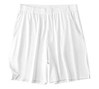 Men's Soft Cotton Sleep Shorts Summer Comfort Casual Knit Sleep Shorts Jogger Workout Gym Lounge Short Pants (White,3XL)
