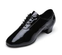 Men's Soft Leather Ballroom Dance Shoes Children's Latin Dance Shoes Boys Adult Teacher Shoes Jazz Dance Shoes(3.5cm Black Light,36)
