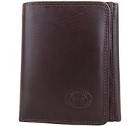 Mens Soft Leather Tri-Fold Coin/Money Wallet with Multiple Features - Dark Brown