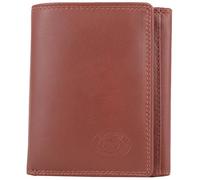 Mens Soft Leather Tri-Fold Coin / Money Wallet with Multiple Features - Tan