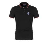 Mens Soft Polo Shirts for Scania Comfortable T-Shirt Quick Dry Short Sleeved Printing Golf Tee Top Clothes Collared Plain Sportswear Workout Half Sleeve- Black||XXL