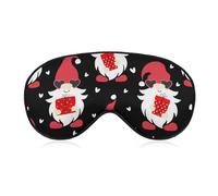 Men's Soft Sleeping Mask, Christmas Gnomes Love Hearts Valentines, Airplane Travel Adjustable Strap Sleep Eye Mask