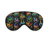 Men's Soft Sleeping Mask, Cute Alphabet Dinosaurs, Airplane Travel Adjustable Strap Sleep Eye Mask