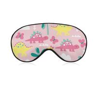 Men's Soft Sleeping Mask, Cute Cartoon Pink Dinosaur, Airplane Travel Adjustable Strap Sleep Eye Mask