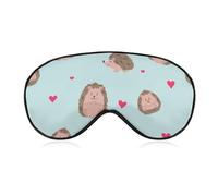 Men's Soft Sleeping Mask, Cute Love Hearts Animal Print Cartoon Hedgehogs Art, Airplane Travel Adjustable Strap Sleep Eye Mask