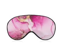 Men's Soft Sleeping Mask, Pink Gold Marble Ink Art Painting Watercolor, Airplane Travel Adjustable Strap Sleep Eye Mask