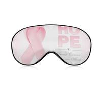 Men's Soft Sleeping Mask, Pink Silk Ribbon Breast Cancer Awareness Hope Love, Airplane Travel Adjustable Strap Sleep Eye Mask