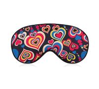 Men's Soft Sleeping Mask, Tie Dye Trippy Love Heart, Airplane Travel Adjustable Strap Sleep Eye Mask
