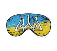 Men's Soft Sleeping Mask, Ukraine Coat of Arms Flag Grunge, Airplane Travel Adjustable Strap Sleep Eye Mask
