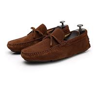 Men's Soft Suede Driving Loafers Shoes Handmade Moccasin Slippers Business Shoes Leather Loafers Casual Shoes for Men Slip On Boat Shoes,Brown,8US/41EU