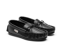 Men's Softie leather Moccasin slippers GORDON Black size 11