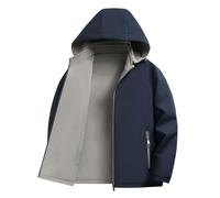 Mens Softshell Jacket, Zip up Windproof Lightweight Jackets, Office Business Hooded Work Tactical Coat with Detachable Hood, Running Climbing Fishing Snowboarding, Windbreak Overcoat