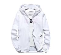 Mens Softshell Jackets Waterproof Lightweight Casual Summer Coats Packable Jackets for Hiking Travel Hiking Outdoor White
