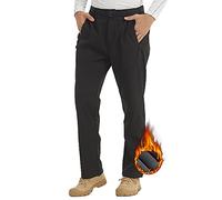 Mens Softshell Trousers Waterproof Golf Trousers Snow Ski Fleece Lined Outdoor Walking Hiking Pants Winter Overtrousers Black01