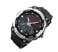 Men's Solar Bracelet Watch, Smart Casual Clock, Durablle Field Timer, Energy Saving Digital Motion Display, Modern Accessory, Setting Watch for Teenagers, Work Outfi, silver, see