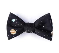 Men's Solar System Astronomy Solar Outer Space Novelty Self Tie Bow Tie, Black, One size