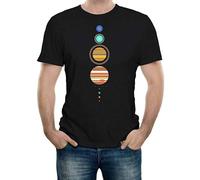 Men's Solar System T Shirt Funny T Shirt Space Astronomy Fashion Retro Planets Cool Black XXL
