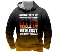 Men's Soldier Hoodie with Veterans Saying - Hoodie for Former Soldiers and Comrades | Statement Pullover for the Deserved Retirement, Style X01 Yellow, L