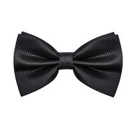 Mens Solid Color Bow ties Polyester Pre Tied Wedding Bow Tie, Black(Size: One Size)