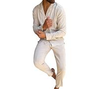 Men's Solid Color Suit Fashion Casual Slim Thin Long-Sleeved Trousers Two-Piece Suit