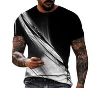 Men's Solid Color T-Shirt Short Sleeve Fashion Loose Round Neck Gym Sports Leisure Fitness Top Oversized T-Shirt Mens Undershirt Pyjama Tops for Men UK Basic (White,M)