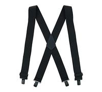 Men's Solid colour X-Back Clip-End Braces, Regular, Black
