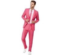Smiffys Solid Colour Stand Out Suit, Hot Pink Jacket, Trousers & Tie, Stand Out Suits Fancy Dress, Party Dress Up Costumes