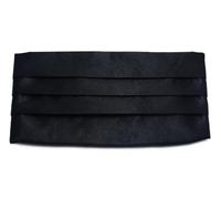 Men's Solid Satin Cummerbund Adjustable Elastic Back Silk Like Formal Waistband Adult Classic Plain Design for Tuxedo Wedding Party Prom Black