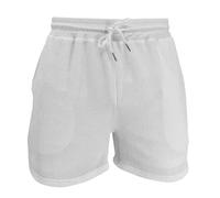 Men's Somme Shorts, Elastic Waist, Baggy Beach Shorts with Drawstring, Cool Sleep Shorts, Short Jogging Bottoms, Vintage Casual Trousers, Elasticated Waist, Sweat Shorts, Lightweight Homewear, White