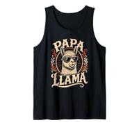 Mens Soon PAPA Llama Fatherhood Funny Pregnant Dad Tank Top