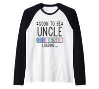 Mens Soon to Be Uncle 2027 Loading Pregnancy Announcement 2027 Raglan Baseball Tee
