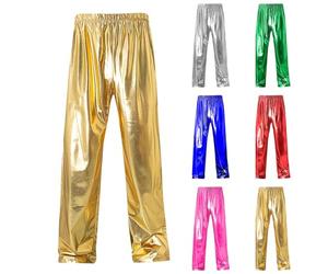 Mens Sparkly Straight Trousers Party Sequin Pants Rave Wonder Trousers Metallic Pants Elasticated Waist Sweatpants Hip Hop Dancing Costume Casual Joggers Regular Fit Work Wear Lightweight Activewear