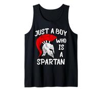 Mens Sparta Soldier Gladiator Just A Boy Who is A Spartan Tank Top