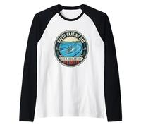 Mens Speed Skating Dad Skater Ice Track Athlete Father's Day Raglan Baseball Tee