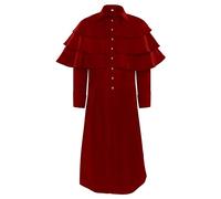 Men's Spiritual Costume - Steampunk Coat Men's Pastor Black Medieval Bishop Tailcoat with Button Victorian Court Frock Coat Retro Uniform Elegant Performance Clothing Carnival Halloween