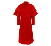 Men's Spiritual Costume - Steampunk Coat Men's Pastor Black Medieval Bishop Tailcoat with Button Victorian Court Frock Coat Retro Uniform Elegant Performance Clothing Carnival Halloween