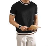 Men's Splicing for polo Shirt Short Sleeve for slim Fit Summer | for slim fit design, knitted texture, short sleeve, business casual style, o-neck comfort