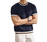 Men's Splicing for polo Shirt Short Sleeve for slim Fit Summer | for slim fit design, knitted texture, short sleeve, business casual style, o-neck comfort